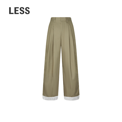 【商场同款/SAMUEL系列】LESS2025年春新款棉质阔腿长裤2P3E11770