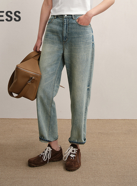 【商场同款/XUN系列】LESS2025年秋新款休闲牛仔九分裤2P8E16860