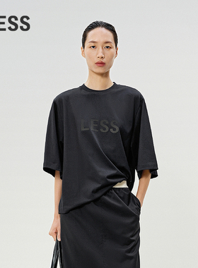 【商场同款】LESS2025年春新款棉质休闲宽松圆领短袖T恤2P3112670