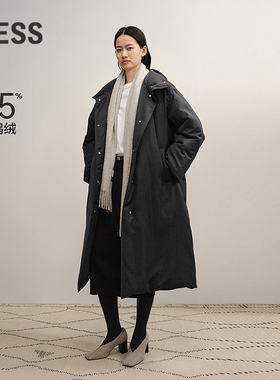 【商场同款】LESS2025年冬新款休闲简约保暖长款鹅绒服2PAC17180