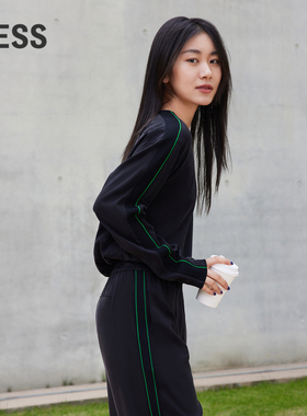 LESS圆领衬衫落肩袖简约舒适柔软垂坠衬衣2M7211070