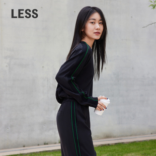LESS圆领衬衫 简约舒适柔软垂坠衬衣2M7211070 落肩袖