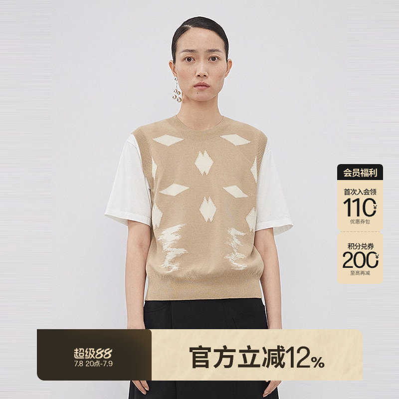 LESS针织短袖圆领直筒套头毛衫