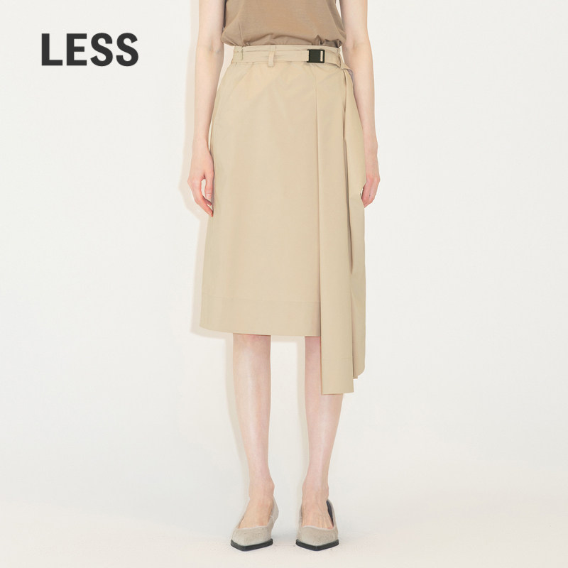 LESS秋季小众简约不对称腰裙系带设计感半身裙2M7D12810