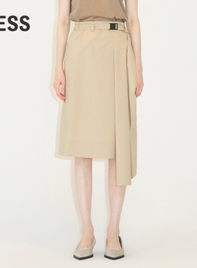 LESS秋季小众简约不对称腰裙系带设计感半身裙2M7D12810