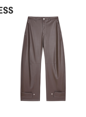 LESS秋休闲简约通勤风长裤宽松设计感时尚香蕉直筒裤女2O9E1482H