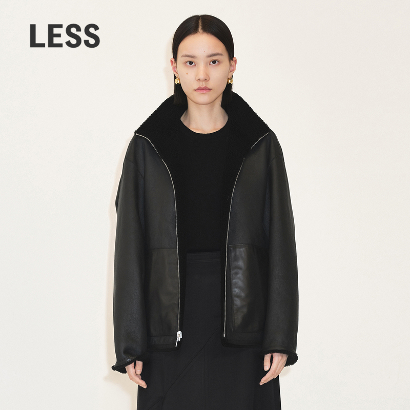 冬季短款羊毛革皮衣LESS