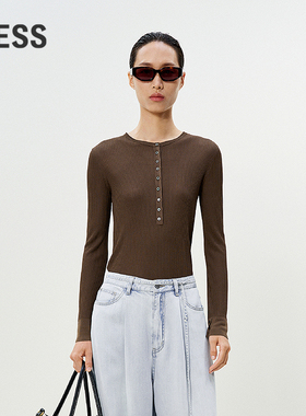 【商场同款】LESS2025年夏新款修身圆领长袖套头毛衫2P4313580