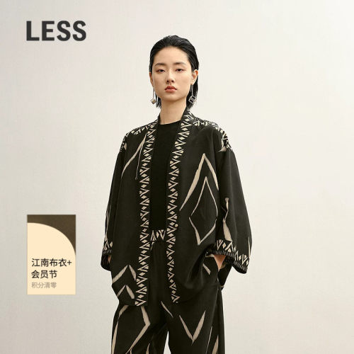 【商场同款】LESS2025年秋新民族几何度假外套含桑蚕丝2P7214450