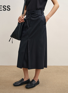 【商场同款】LESS2025年秋新款绵羊毛直筒休闲半身裙2P7D15430