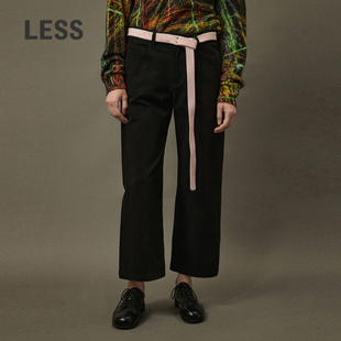 舒适通勤直筒休闲长裤 休闲腰带时尚 LESS秋季 2N9E22360 迅系列