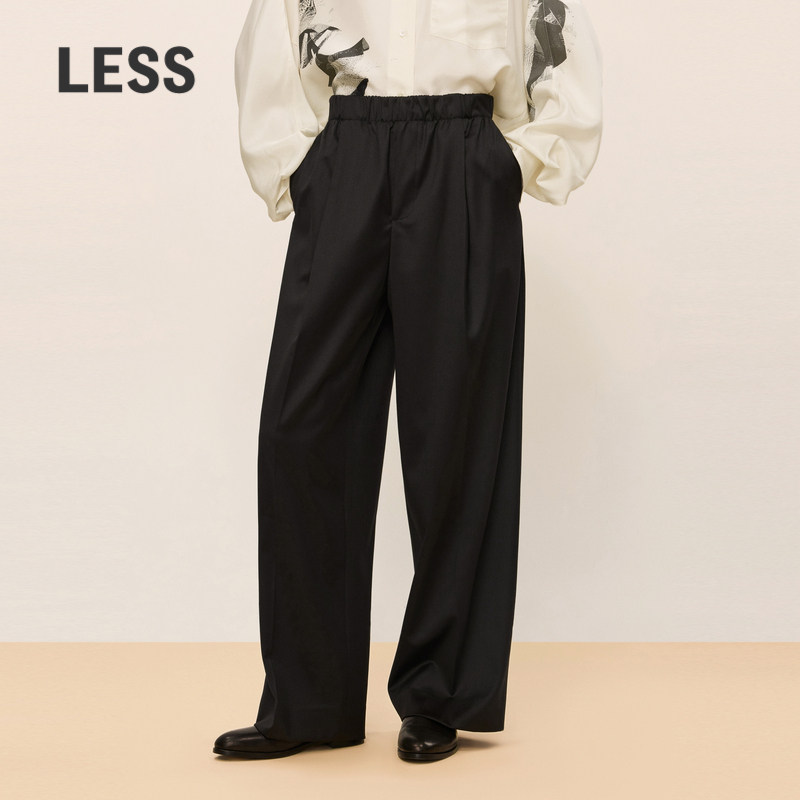 LESS春秋绵羊毛裤子女休闲简约宽松直筒西装长裤2N7E10910,女装/女士精品,休闲裤,淘宝优惠券,粉丝福利购,淘宝优惠卷