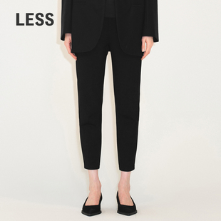 子2M9E11260 锥形显瘦长裤 LESS黑色烟管裤 女舒适休闲通勤修身