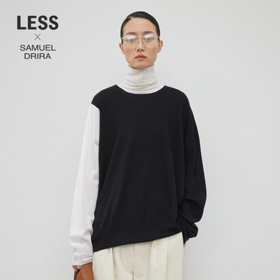 【LESSxSamuel】冬设计感拼接针织衫2NB311560