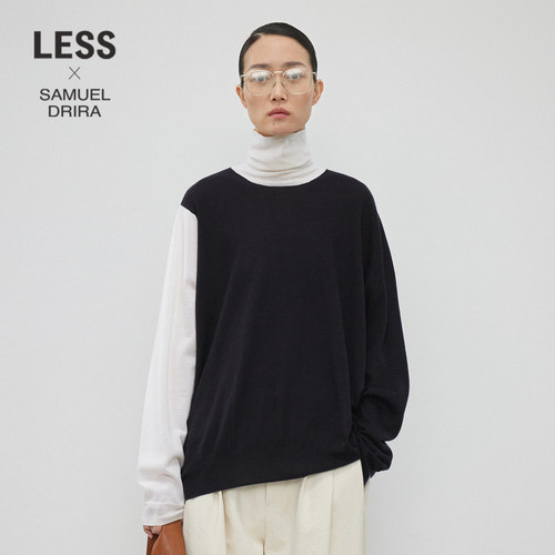 【LESSxSamuel】冬设计感拼接针织衫2NB311560