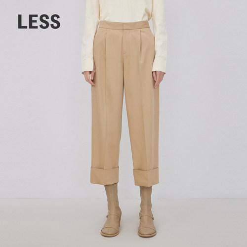 LESS绵羊毛直筒休闲八分裤