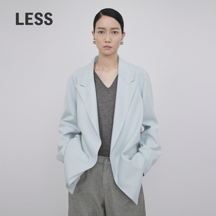 简约休闲宽松无扣西服外套2N9712990 LESS绵羊毛西装
