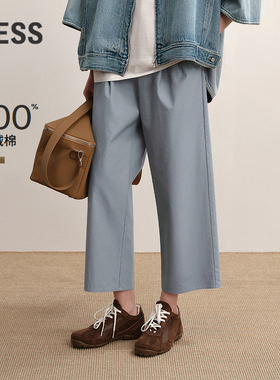 【商场同款】LESS2025年秋季新款直筒宽松通勤休闲长裤2P8E18080