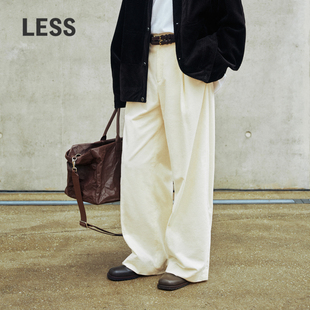 棉质直筒裤 LESS秋宽松简约设计感长裤 女2O8E11650 迅系列
