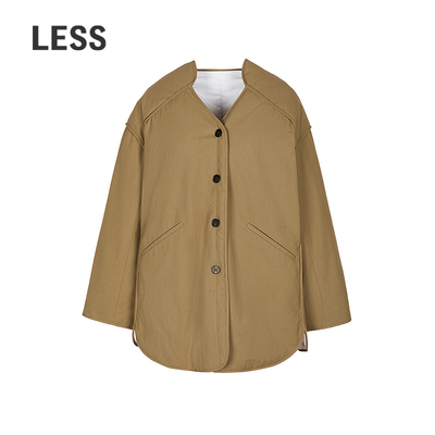 【商场同款】LESS2025年冬新款无领棉质宽松直筒羽绒服2PAC16910