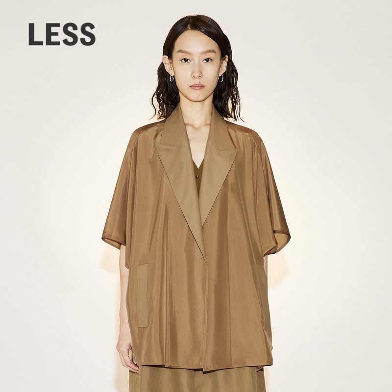 【度假系列】LESS夏季小西装女系带收腰短袖西服外套2N5712