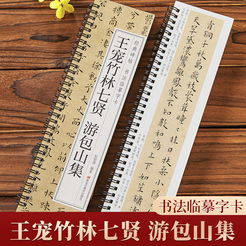 王宠竹林七贤游包山集经典碑帖书法临摹字卡小楷硬笔字帖原大版近距离高清临帖卡成人初学者入门楷书原帖毛笔书法字帖