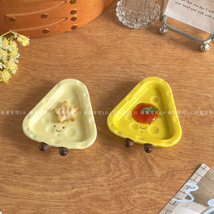 烤肉蘸料碟精致家用蘸料小碟4寸小碟子可爱陶瓷调味碟高颜值醋碟