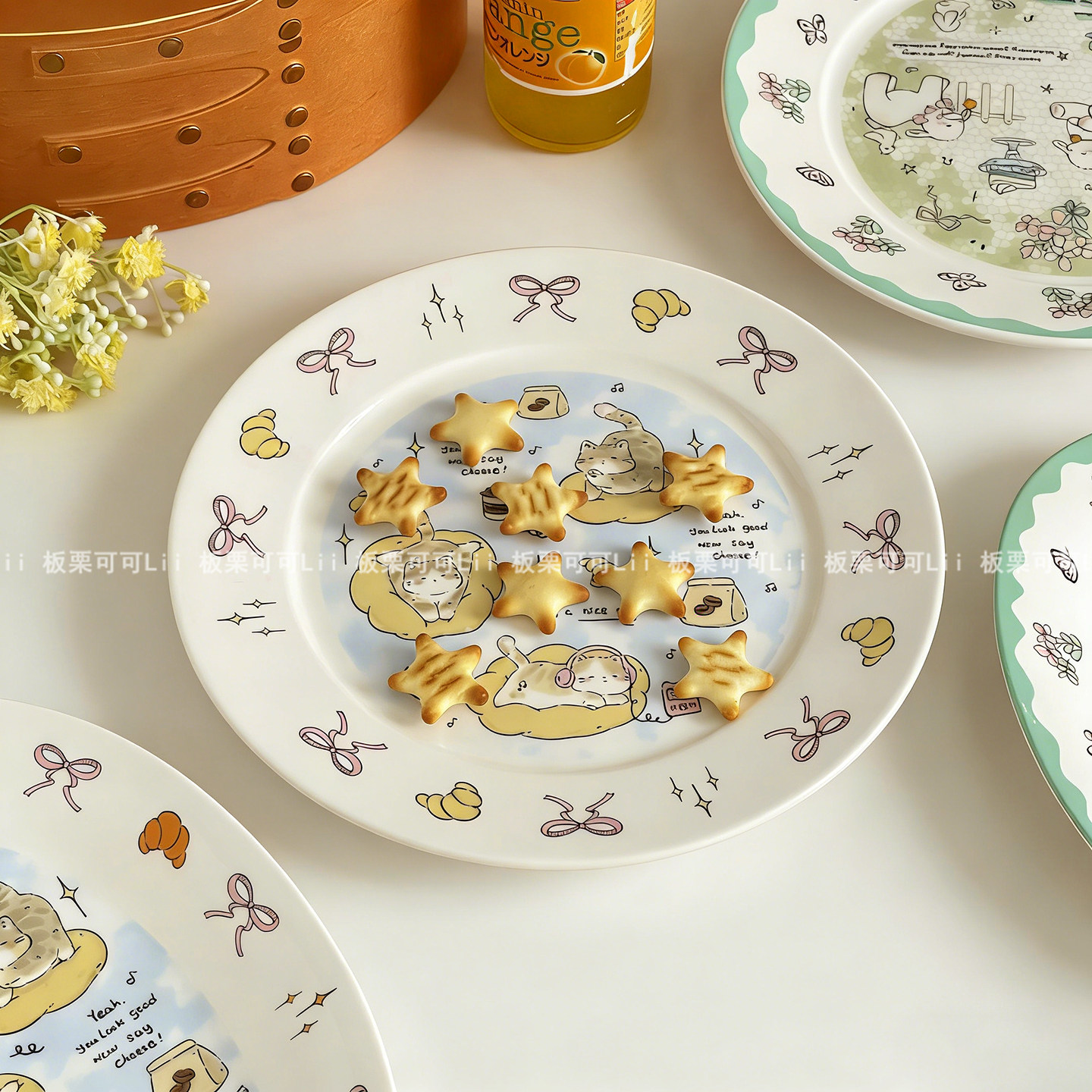 ins漂亮盘子陶瓷早餐盘可爱餐具精致蛋糕甜品盘高颜值水果点心盘