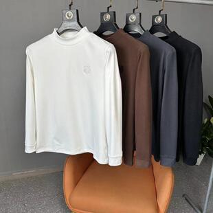 真舒适!白菜价高品质!虎头刺绣!秋冬男士纯色半高领T恤打底衫