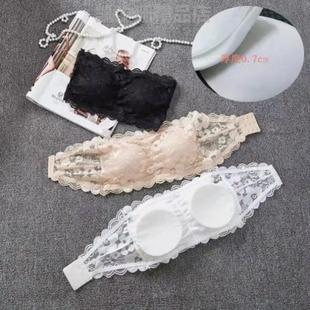 抹胸女士文胸带韩版 钢圈防走光隐形无肩带内衣蕾丝内衣无打底胸