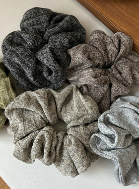 Raffia燕麦色系软糯针织发圈低马尾大肠圈毛线慵懒感布艺丸子头