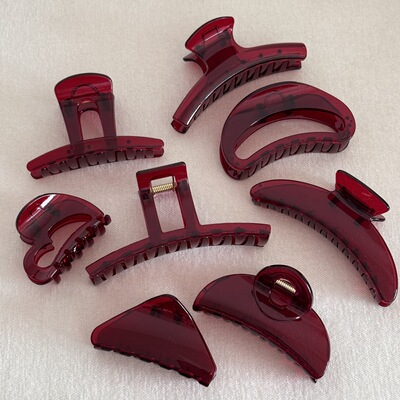 Raffia透红色简约气质抓夹发抓