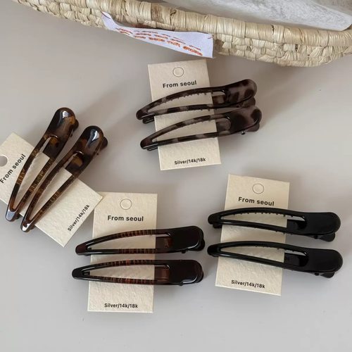 Raffia大号碎发夹豹纹鸭嘴夹