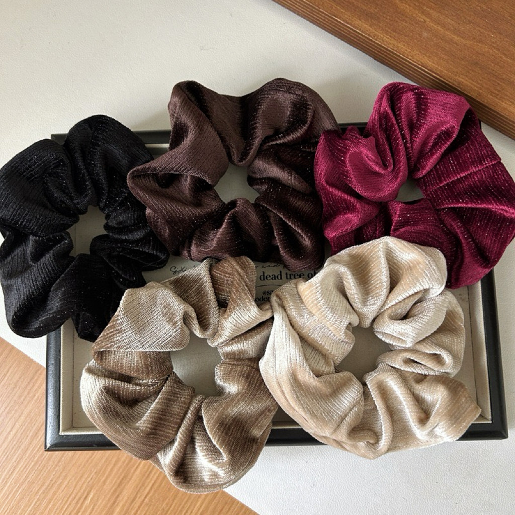 大号复古丝绒带细闪大肠发圈