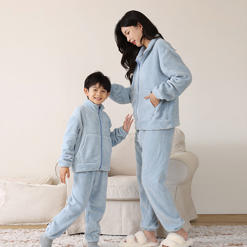 儿童秋冬家居服套装亲子