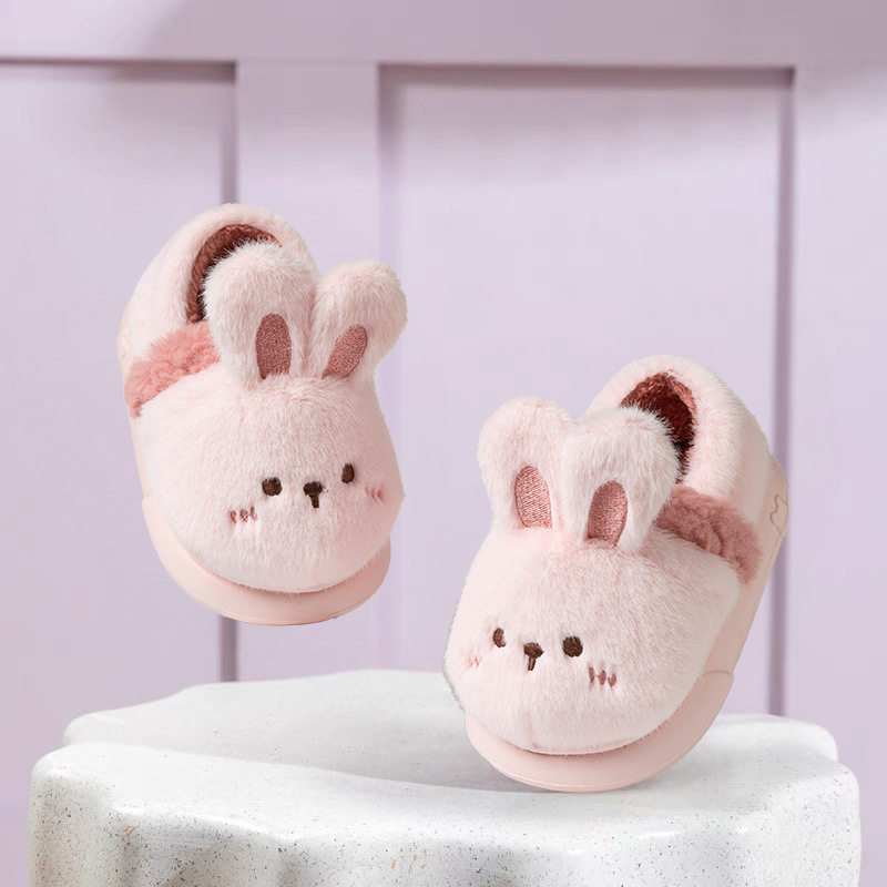 儿童棉拖鞋秋冬季新款居家室内保暖卡通男女中小大童宝宝新款包跟