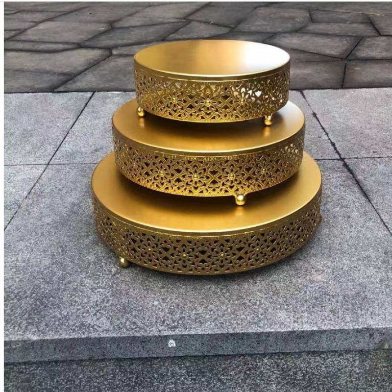 欧式婚礼摆台道具圆形蛋糕盘铁艺高脚蛋糕架子水果盘点心托盘