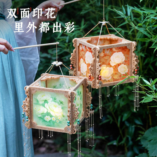 马年春节灯笼手工diy制作材料儿童手提发光古风元宵节宫灯