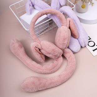 耳罩会动兔耳朵套冬季女保暖耳套儿童卡通可爱耳包耳暖耳捂护耳帽