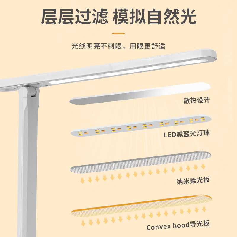 护眼led台灯触摸调光书桌宿舍充电学生学习儿童卧室床头礼品台灯