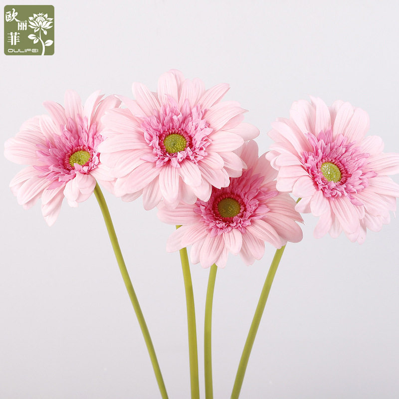 单枝仿真非洲菊 手感保湿假花室内插花家居 装饰仿真扶郎菊花艺