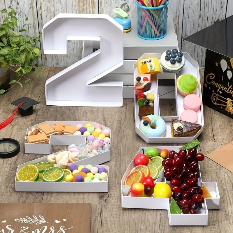 2026GRAD糖果盒字母小吃盒毕业水果拼盘零食点心小吃盘节日派对