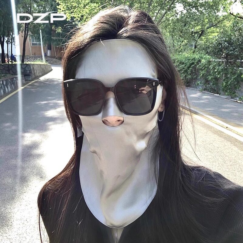 防晒面罩睡眠透气护全脸罩夏防紫外线口罩桑防油烟面纱女