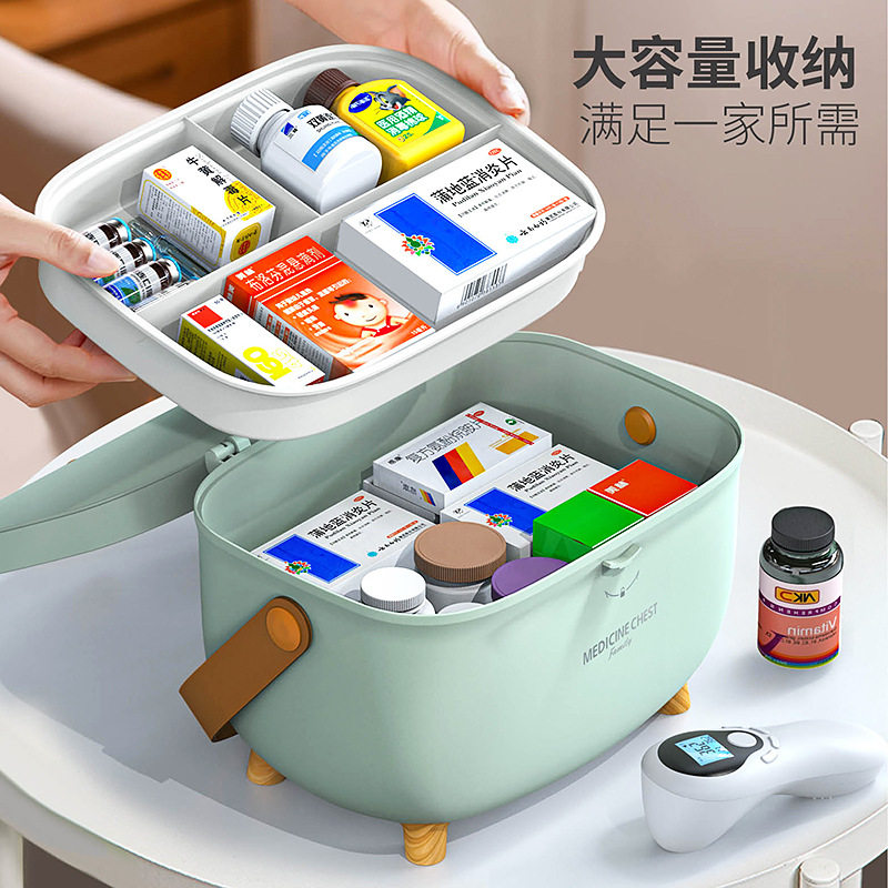 维简药箱防水防潮手提防疫家庭药箱双层医药品收纳箱带盖收纳盒
