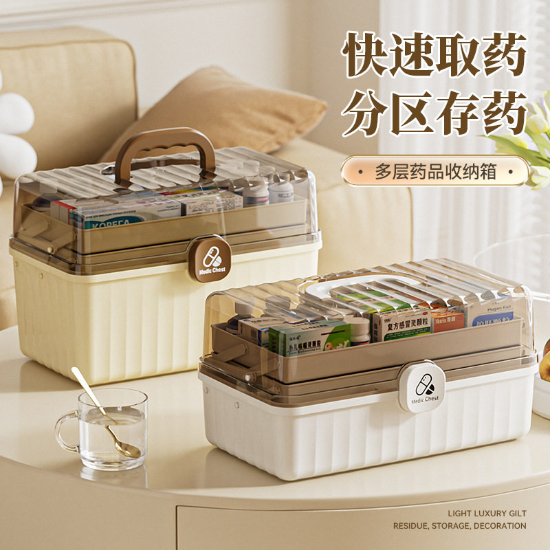 医药箱多层大容量家用药品收纳盒整理箱户外急救箱塑料工具箱