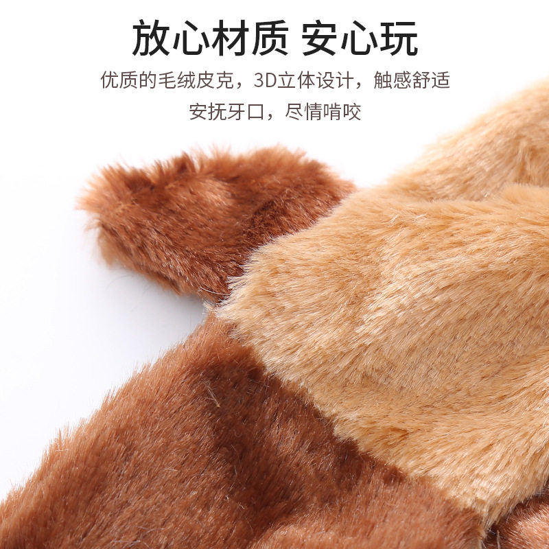 创意宠物用品玩具卡通狐狸浣熊毛绒皮壳玩具耐咬磨牙发声狗狗玩具