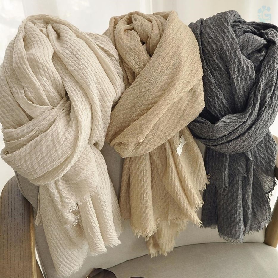 巨柔软素色棉麻围巾女秋冬薄款文艺范覆古保暖围脖丝巾披肩纯色