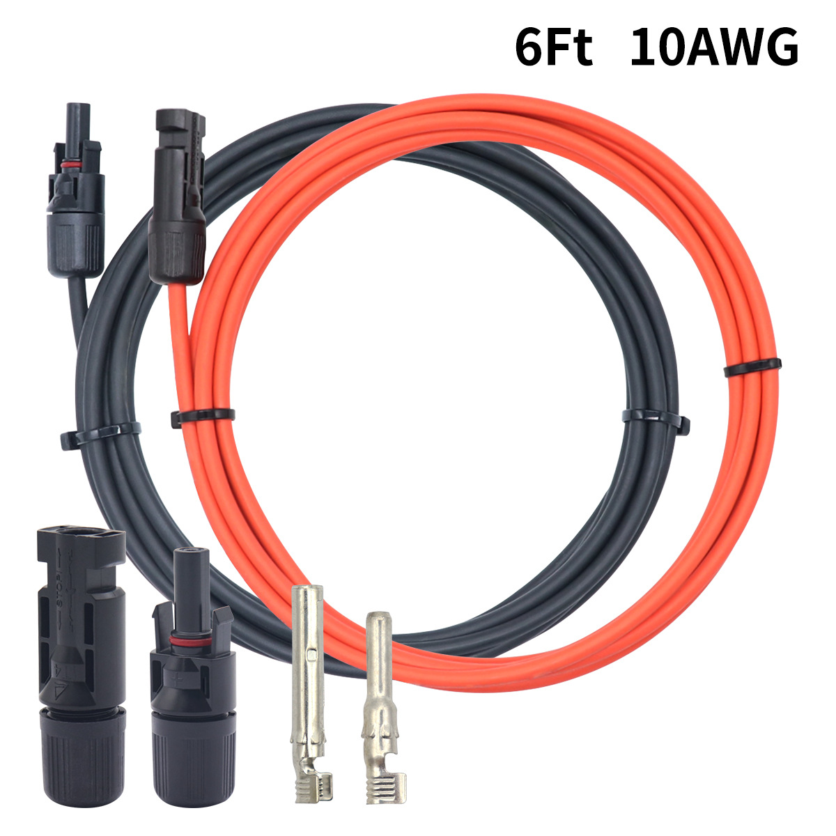 MC4光伏线束10AWG带连接器6FT