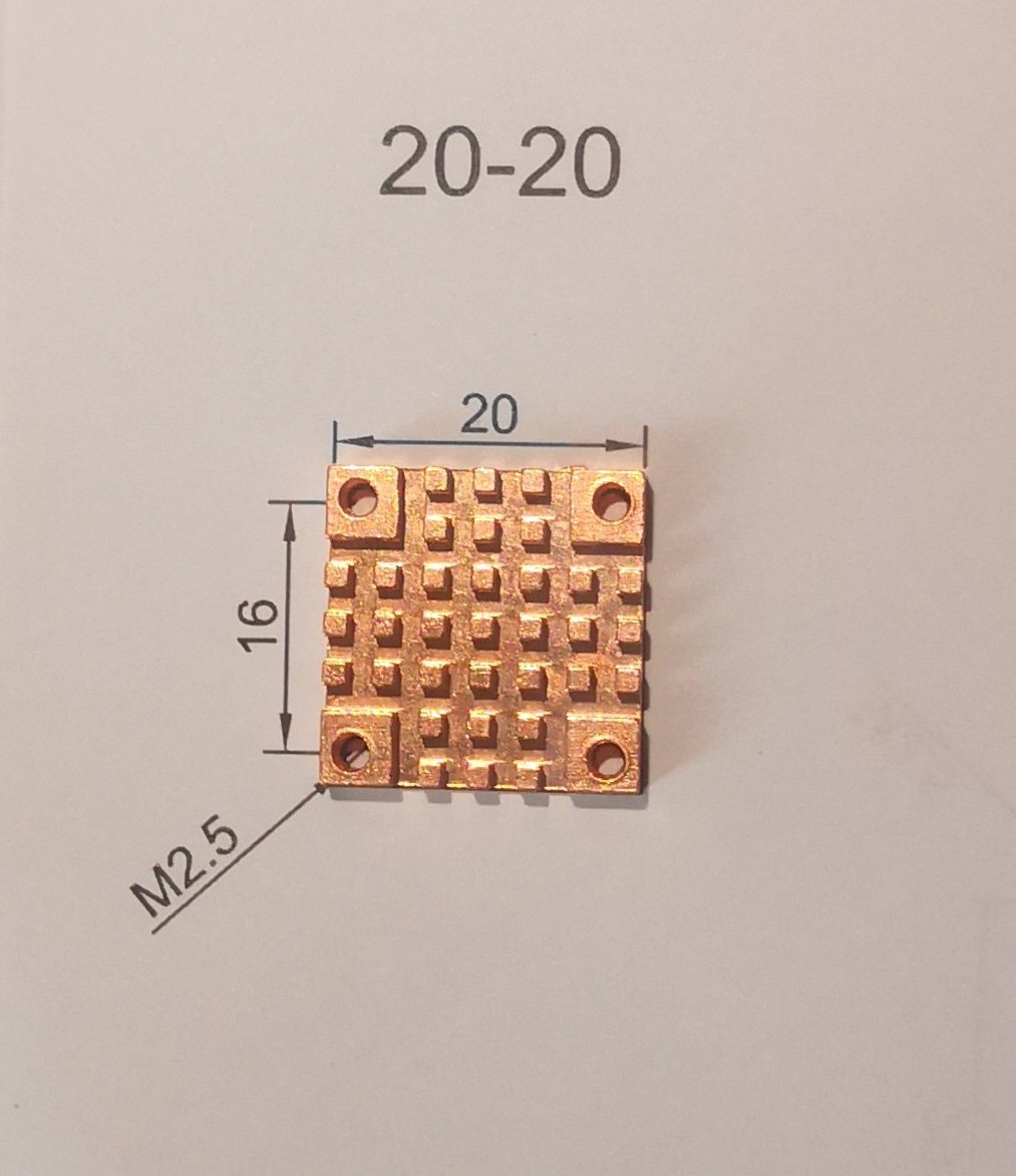 2020黄铜散热片 电子元件散热 显存散热 风扇版散热片 制冷片散热