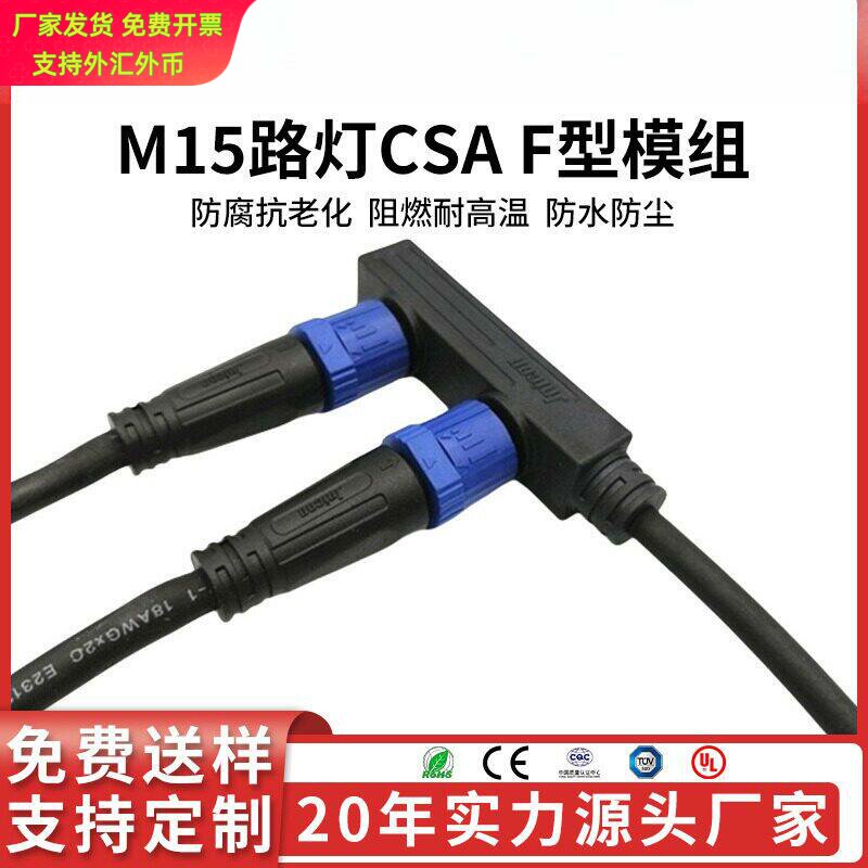 M15螺纹双芯LED路灯防水电源线｜图片